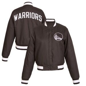 NBA Women's Golden State Warriors JH Design Gray PolyTwill Logo Jacket Unisex 2X